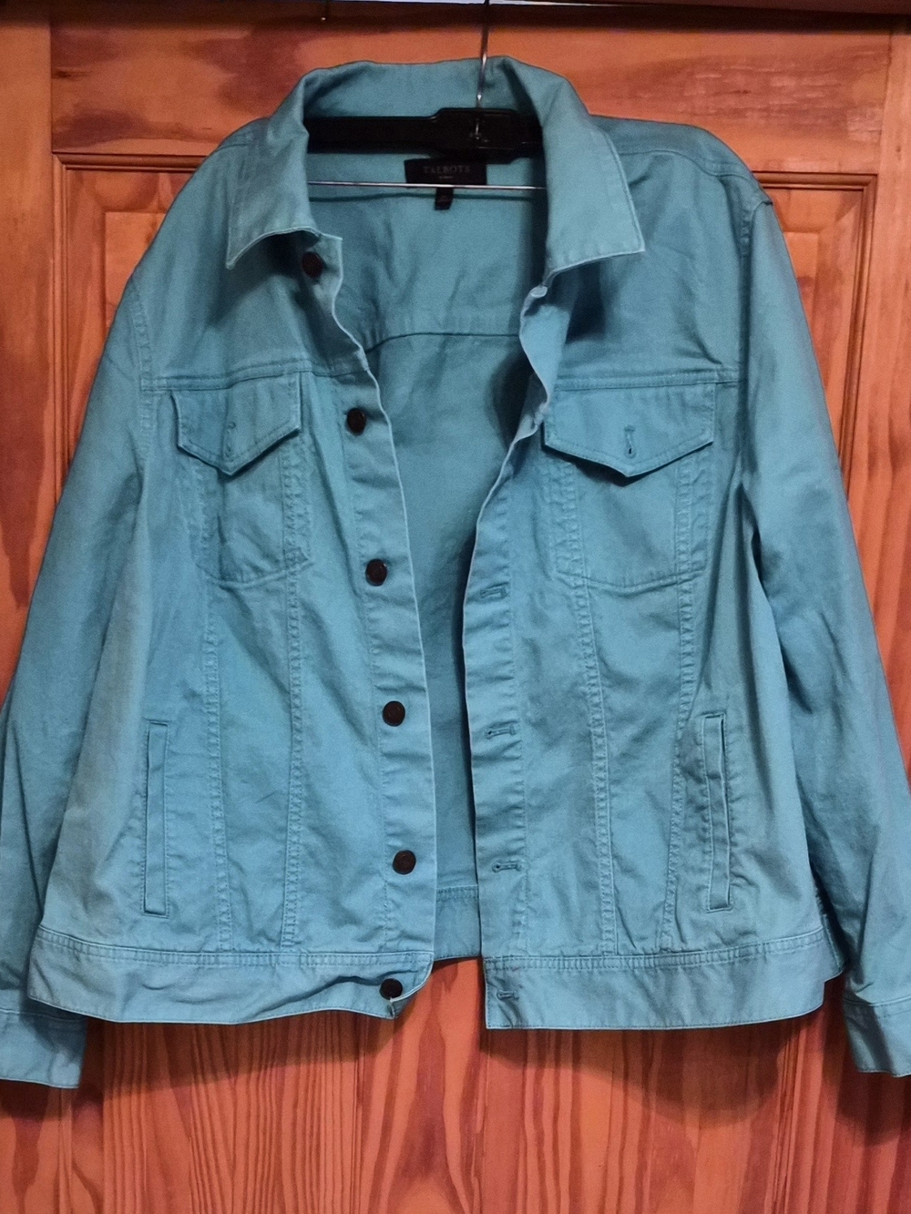 Talbots Teal Women's Jean Jacket - Button-Front Utility Style